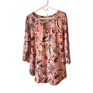 Emma Floral Keyhole Top 1X